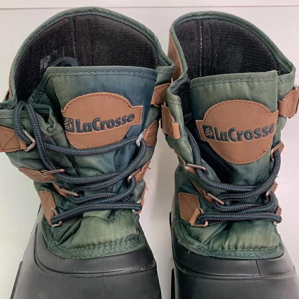LaCrosse green and black lace up Duck boots